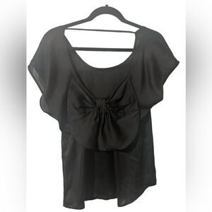 Black blouse with back bow